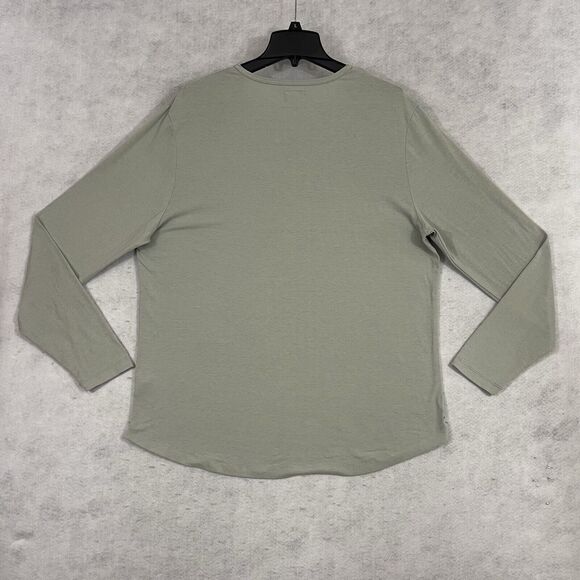 Cuts Clothing Shirt Mens XL Green Curve Hem Long Sleeve Crew Stretch Performance - Picture 5 of 10